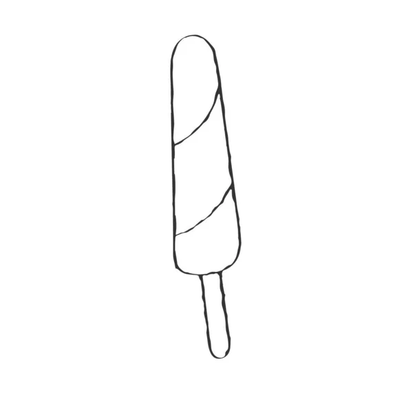 Морозиво Векторні Ілюстрації Стилі Doodle Ізольовані Білому Тлі Розмальовок Книг — стоковий вектор