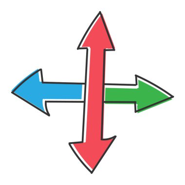 Okun çift renk üst üste binmesi. Tasarım ve tema tasarımı için beyaz bir arkaplan üzerinde izole edilmiş Doodle biçimi ile vektör çizimi.