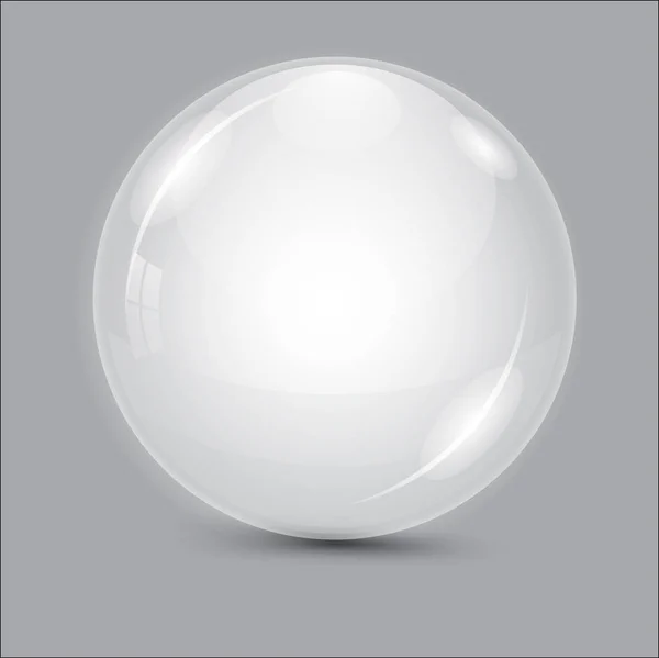 Boule de verre. Balle transparente . — Image vectorielle