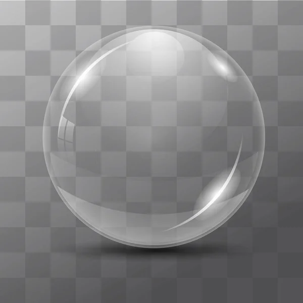 Witte transparante zeepbel. — Stockvector