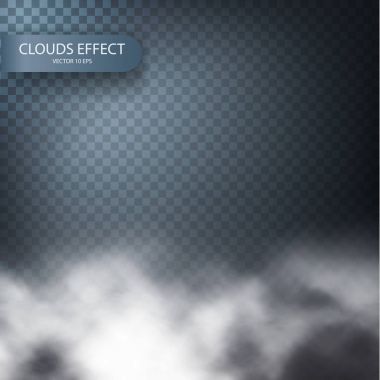 Cloud etkisi gerçekçi şeffaf vektör arka plan üzerinde