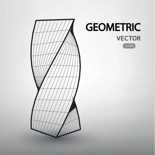 Geometrische Figuren, die durch ein Raster gebaut werden. — Stockvektor