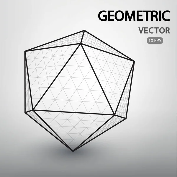 Geometrische Figuren, die durch ein Raster gebaut werden. — Stockvektor