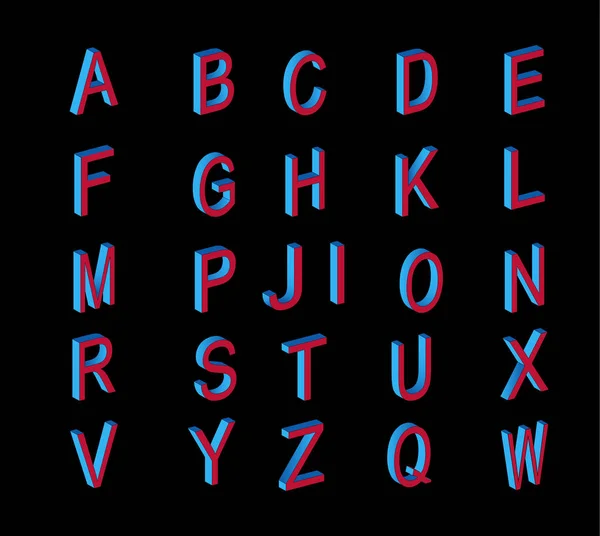 Ensemble de lettres vectorielles de la vue isométrique . — Image vectorielle