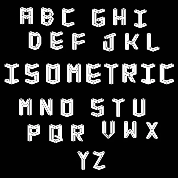 Vektorisometrisches kubisches Alphabet. — Stockvektor