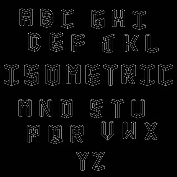 Vector isometrisk kubiska alfabetet — Stock vektor
