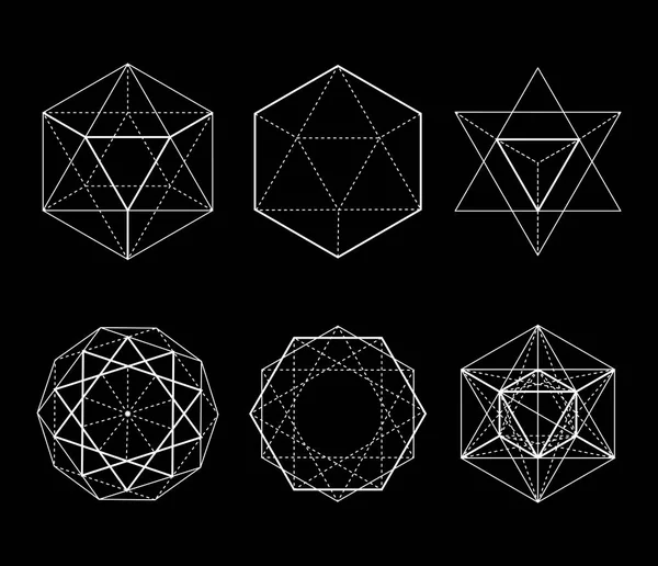 Conjunto de formas hexagonais — Vetor de Stock