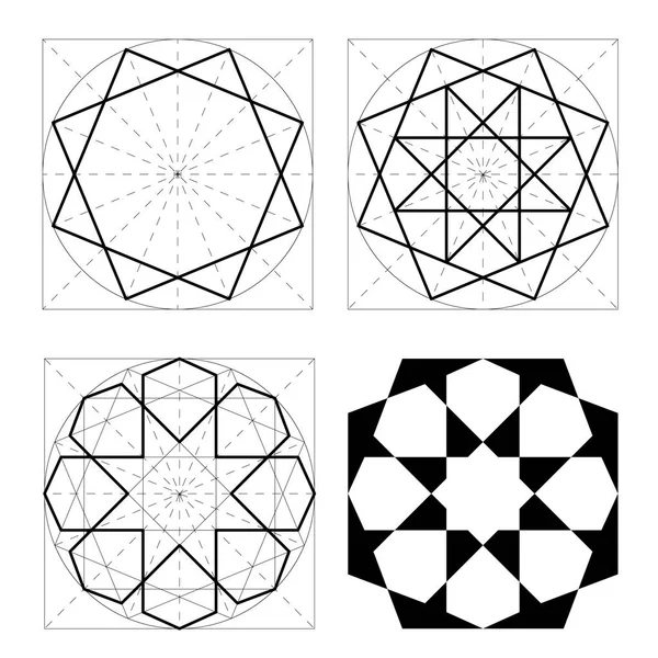 Geometrik şekiller. İslam desen — Stok Vektör