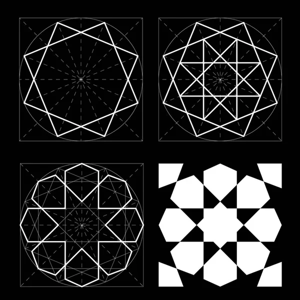 Forme geometriche. Modello islamico — Vettoriale Stock