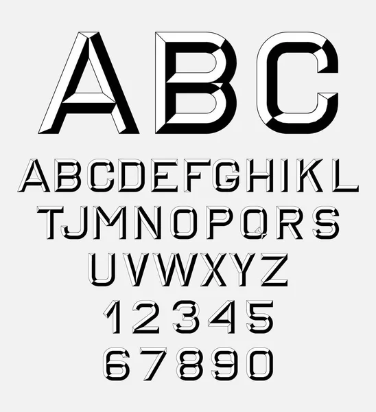 Retro alfabet lettertype. — Stockvector