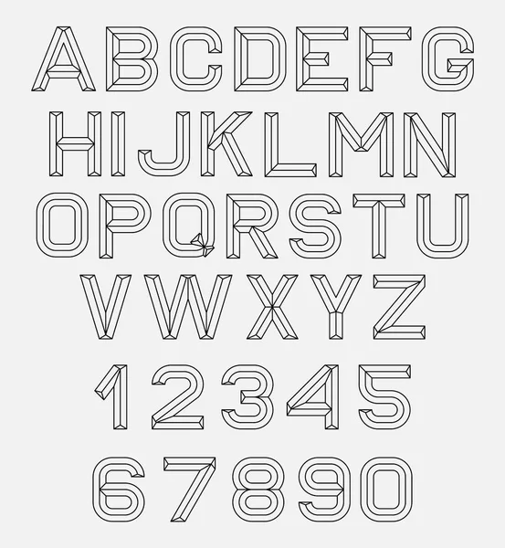 Retro alphabet font. — Stock Vector