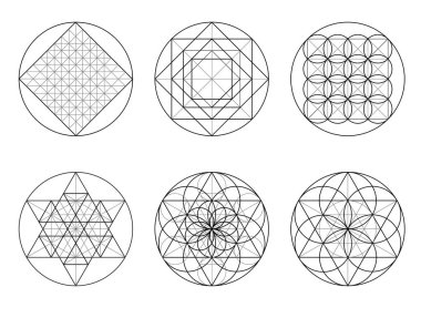 Kutsal geometri. Hatları geçiş.