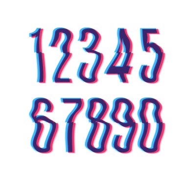 Aksaklık yazı tipiyle distorsiyon etkisi stereoskopik.