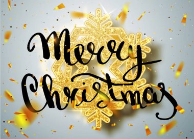 Neşeli Noel yazı tebrik kartı tatil için