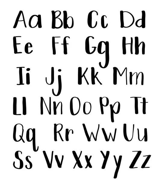 Kalligraphie handgeschriebene Schriften. Handgeschriebene Pinselschrift moderne Kalligraphie Kursivschrift — Stockvektor