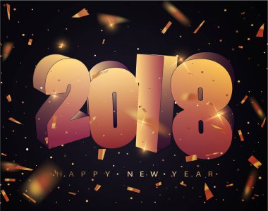 2018 mutlu yeni yıl. Happy New Year Banner 2018 numaraları ile.