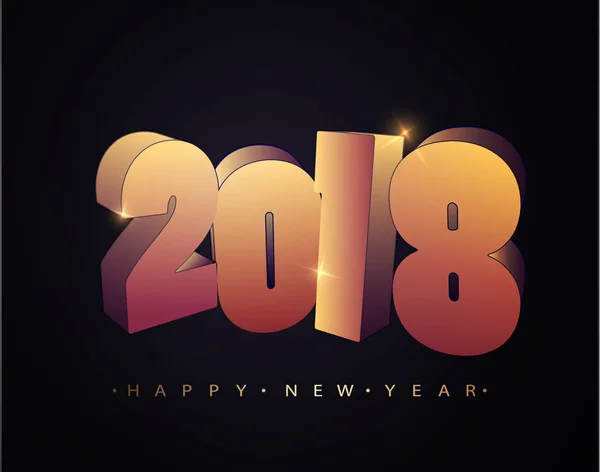 2018 mutlu yeni yıl. Happy New Year Banner 2018 numaraları ile. — Stok Vektör