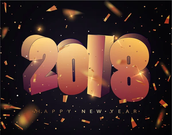 2018 gelukkig Nieuwjaar. Happy New Year Banner met 2018 nummers. — Stockvector