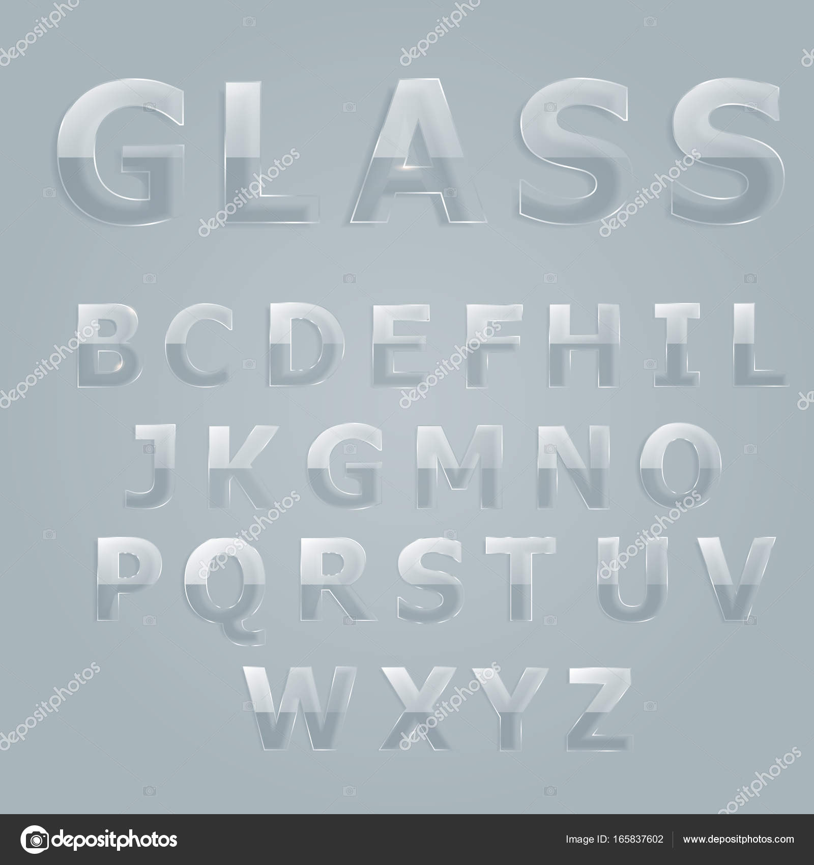 Glass letters of the alphabet Stock Vector by ©Ann_Zasimova 165837602