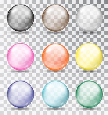 Çok renkli cam toplar. Vektör çizim.