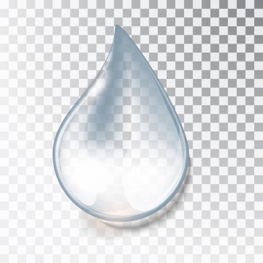 Drop of water on a transparent background. clipart