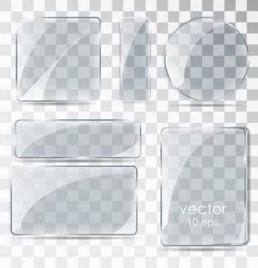 Cam plakanın kümesi. Parlama ile düz cam.