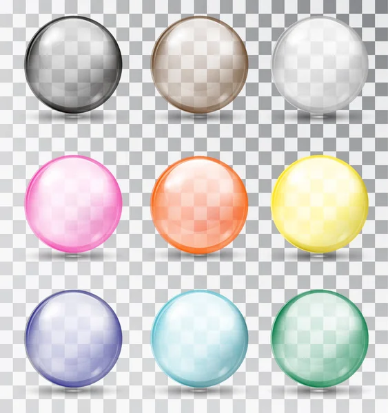 Çok renkli cam toplar. Vektör çizim.