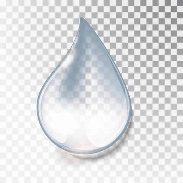 Gota de agua sobre un fondo transparente . — Vector de stock