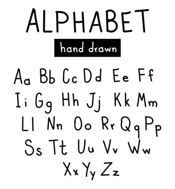 Elle çizilmiş yazı tipleri. El yazısı alphabe tarzı modern hat