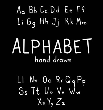 Elle çizilmiş yazı tipleri. El yazısı alphabe tarzı modern hat