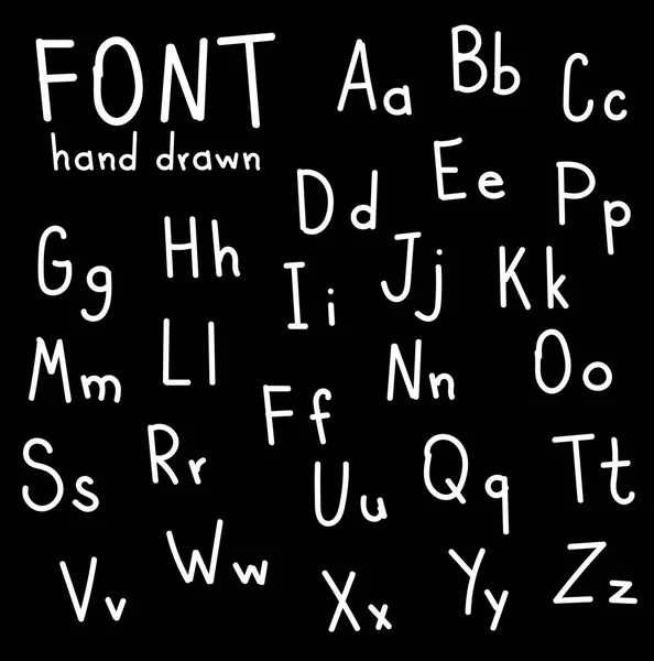 Caratteri disegnati a mano. Calligrafia moderna in stile alfabetico scritto a mano — Vettoriale Stock