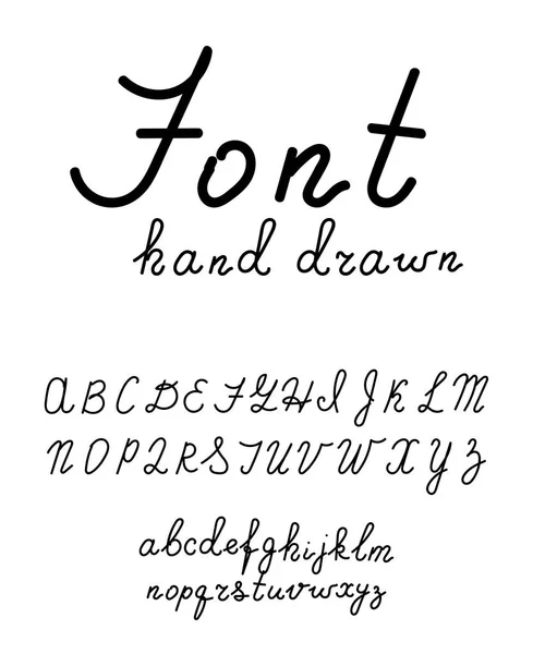 Handritad teckensnitt. Handskrivna alphabe stil moderna kalligrafi — Stock vektor