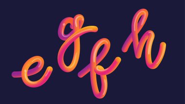 3D degrade yazı. Harfle ayarla yazı tipi