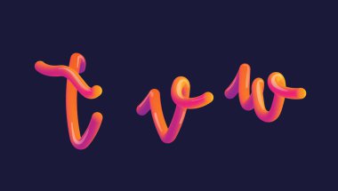 3D degrade yazı. Harfle ayarla yazı tipi