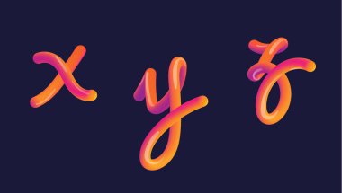 3D degrade yazı. Harfle ayarla yazı tipi