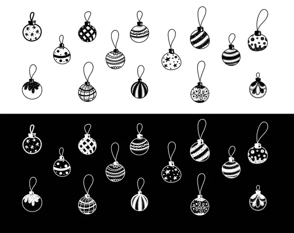 Noel süsleri el ile çizilmiş. Küme doodle.