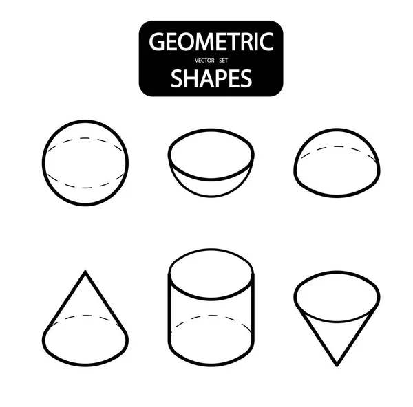 Conjunto de formas geométricas 3D. Vistas isométricas. La ciencia de la geometría y las matemáticas. Objetos lineales aislados sobre fondo blanco. Esquema. Ilustración vectorial — Archivo Imágenes Vectoriales