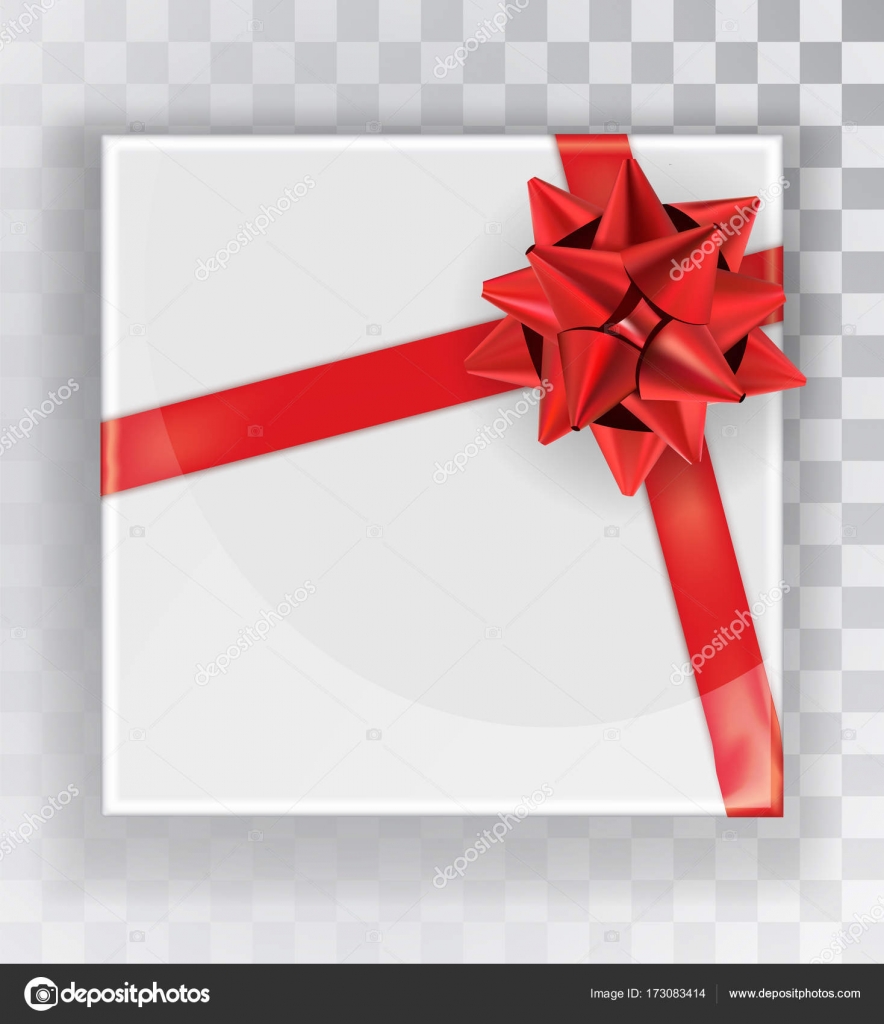 Realistic gift box isolated on transparent Vector Image