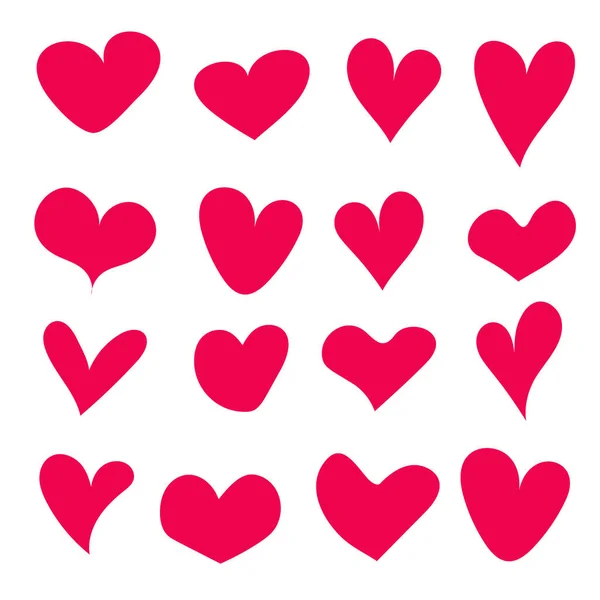 Corazones dibujados a mano aislados. Elementos de diseño para el día de San Valentín. Colección de corazones de garabatos dibujados a mano con tinta. Ilustración vectorial 10 EPS — Archivo Imágenes Vectoriales