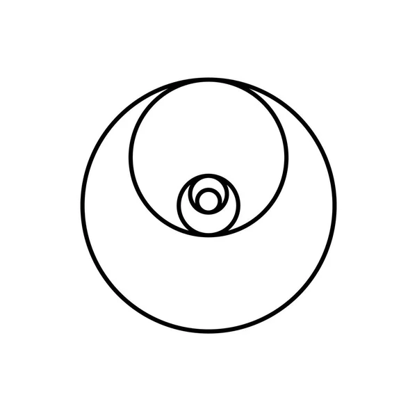 Μινιμαλιστικός σχεδιασμός στυλ. Χρυσή αναλογία. Γεωμετρικά σχήματα. Κύκλοι σε χρυσή αναλογία. Φουτουριστικό σχέδιο. Λογότυπο. Εικονίδιο διάνυσμα. Αφηρημένο διανυσματικό — Διανυσματικό Αρχείο