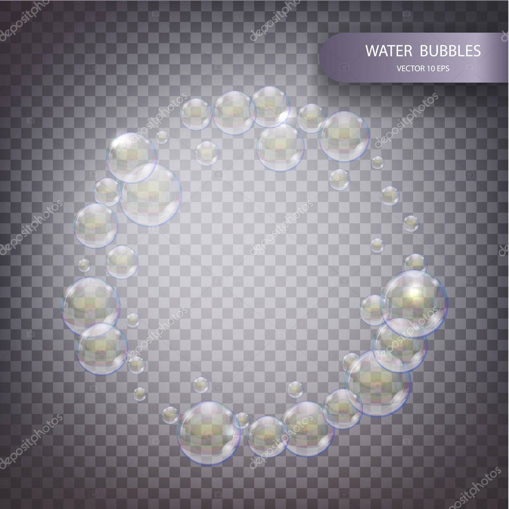 Water Bubbles Isolated On A Transparent Checkered Background
