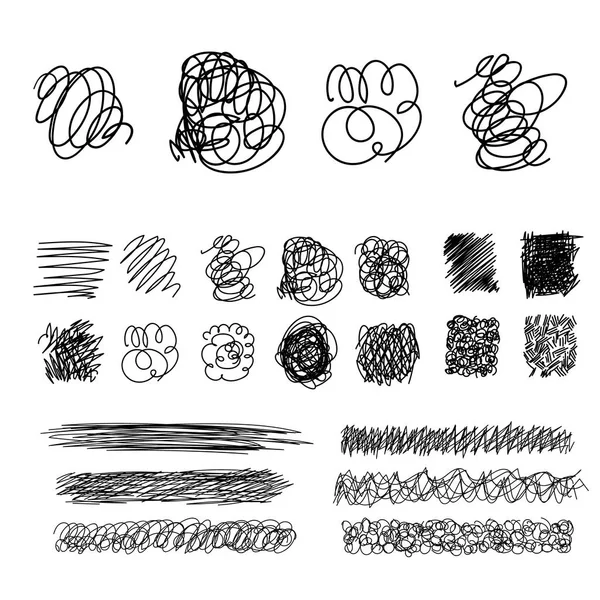 Vector light set of hand drawn scribble line shapes. Logo design elements. — Stock Vector