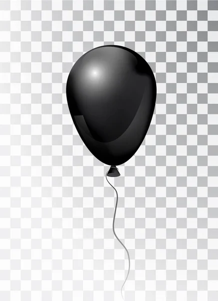 Ballon fekete átlátszó háttér. Gyöngy Matt. Léggömb. Vektor elemek a design. Megjelenítése. ballon a levegőben. 3D — Stock Vector