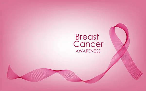 Breast Cancer Awareness Ribbon Background. Vector illustration. Vector smoke. — Stock Vector