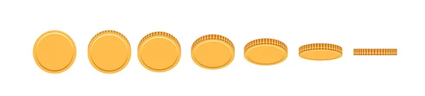 Bitcoin moneda de oro en diferentes ángulos para la animación. Set de vectores Bitcoin. Finanzas moneda bitcoin ilustración. Moneda digital. Icono del vector . — Archivo Imágenes Vectoriales