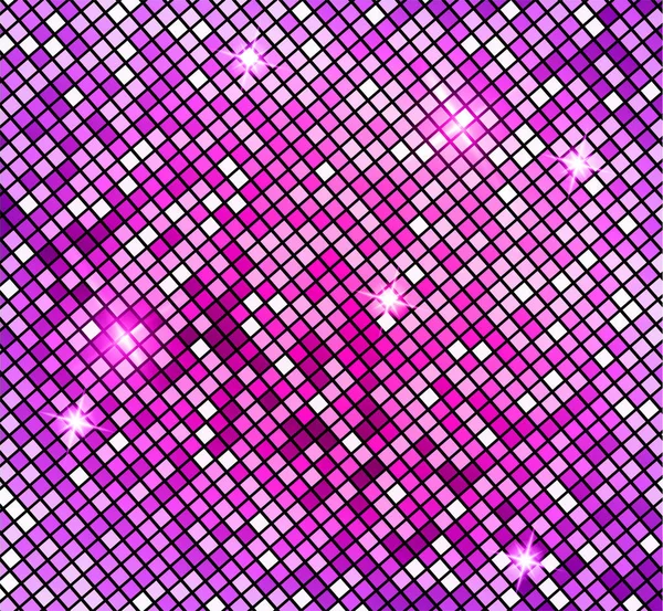 Brilhando fundo mosaico rosa abstrato. Mosaico brilhante em estilo bola de discoteca. Vetor prata disco luzes de fundo. Contexto abstrato — Vetor de Stock