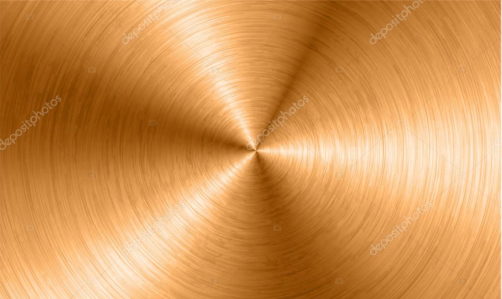 Bronze Metal background with realistic circular brushed texture chrome, iron, stainless steel, silver for user interfaces UI , applications apps and business presentations. Vector illustration.