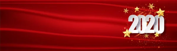 Новий рік Червоного Криму. 2020 Вітальня або плакат із щасливим новим 2020 роком із золотим блиском та сяйвом. Векторна ілюстрація для веб — стоковий вектор
