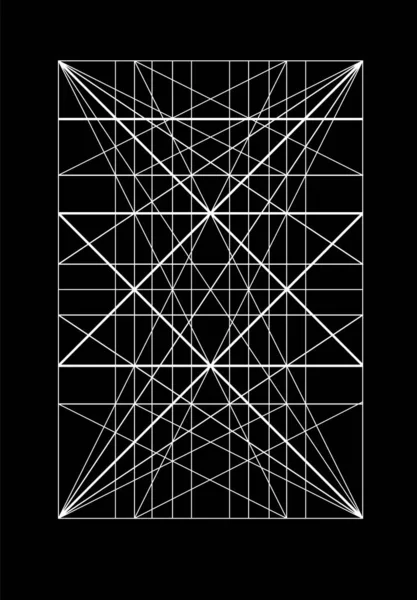 Modulor 乐柯布西耶。封面模板。armonious 衡量的是普遍适用于建筑和力学的人类尺度。可伸缩矢量插图 — 图库矢量图片