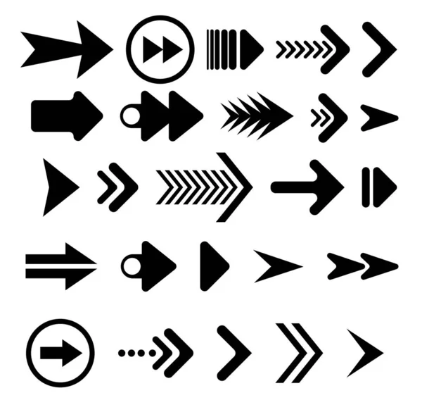 Pfeil-Vektor-Symbol gesetzt. Zeichen Richtung Icon Set. Pfeil-Symbol. — Stockvektor